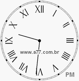 Relógio com Número Romano Marcando 21h31min