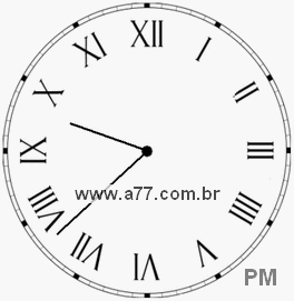 Relógio com Número Romano Marcando 21h38min