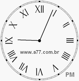 Relógio com Número Romano Marcando 21h4min