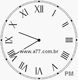 Relógio com Número Romano Marcando 21h40min