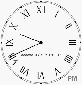 Relógio com Número Romano Marcando 21h41min