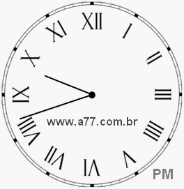 Relógio com Número Romano Marcando 21h42min