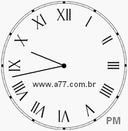 Relógio com Número Romano Marcando 21h43min