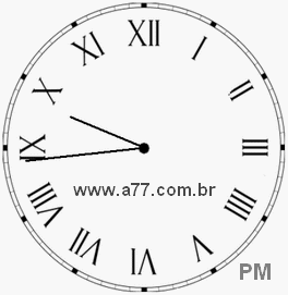 Relógio com Número Romano Marcando 21h44min