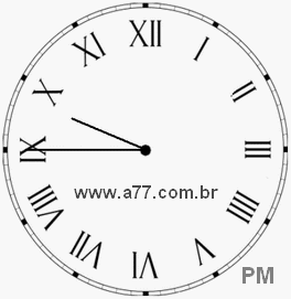 Relógio com Número Romano Marcando 21h45min