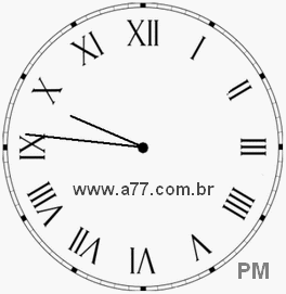Relógio com Número Romano Marcando 21h46min