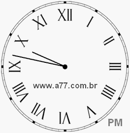 Relógio com Número Romano Marcando 21h47min