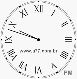 Relógio com Número Romano Marcando 21h48min