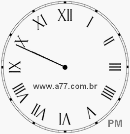 Relógio com Número Romano Marcando 21h49min