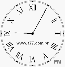 Relógio com Número Romano Marcando 21h5min
