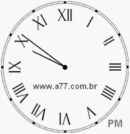 Relógio com Número Romano Marcando 21h51min