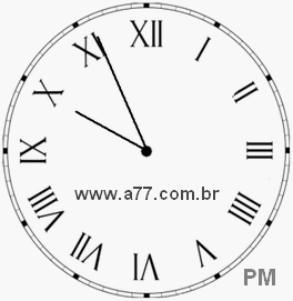 Relógio com Número Romano Marcando 21h56min