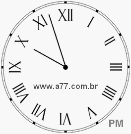 Relógio com Número Romano Marcando 21h57min