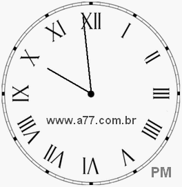 Relógio com Número Romano Marcando 21h59min