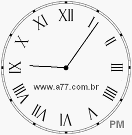 Relógio com Número Romano Marcando 21h6min