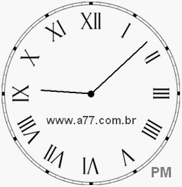 Relógio com Número Romano Marcando 21h8min