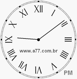 Relógio com Número Romano Marcando 21h9min