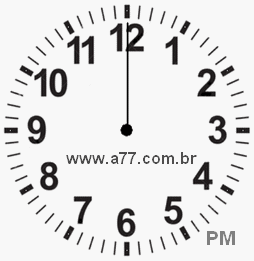 Relógio com Número Arábico Marcando 12h0min