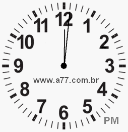 Relógio com Número Arábico Marcando 12h1min