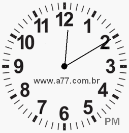 Relógio com Número Arábico Marcando 12h10min