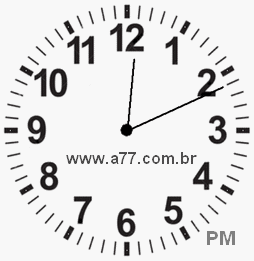 Relógio com Número Arábico Marcando 12h11min