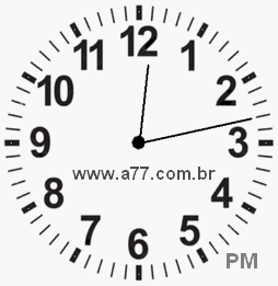 Relógio com Número Arábico Marcando 12h13min