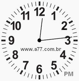 Relógio com Número Arábico Marcando 12h14min