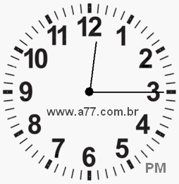 Relógio com Número Arábico Marcando 12h15min