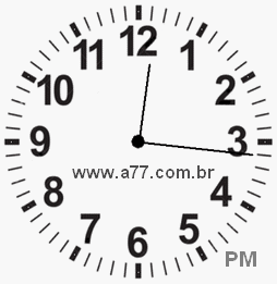Relógio com Número Arábico Marcando 12h16min