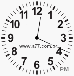 Relógio com Número Arábico Marcando 12h19min