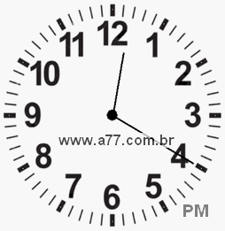 Relógio com Número Arábico Marcando 12h20min