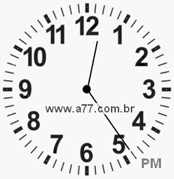 Relógio com Número Arábico Marcando 12h24min