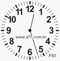 Relógio com Número Arábico Marcando 12h27min