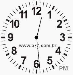 Relógio com Número Arábico Marcando 12h29min