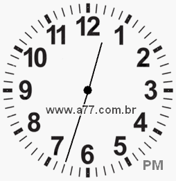 Relógio com Número Arábico Marcando 12h33min