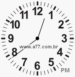 Relógio com Número Arábico Marcando 12h39min