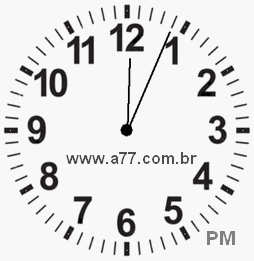 Relógio com Número Arábico Marcando 12h4min