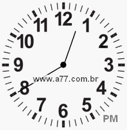 Relógio com Número Arábico Marcando 12h40min