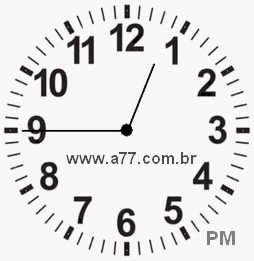 Relógio com Número Arábico Marcando 12h45min