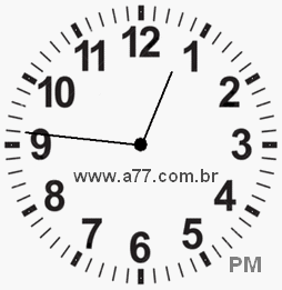 Relógio com Número Arábico Marcando 12h46min