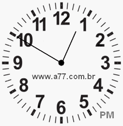 Relógio com Número Arábico Marcando 12h50min