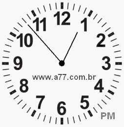 Relógio com Número Arábico Marcando 12h53min