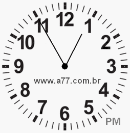 Relógio com Número Arábico Marcando 12h55min