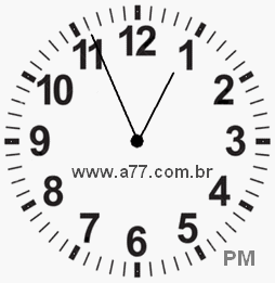 Relógio com Número Arábico Marcando 12h56min