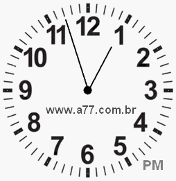 Relógio com Número Arábico Marcando 12h57min