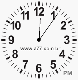 Relógio com Número Arábico Marcando 12h6min