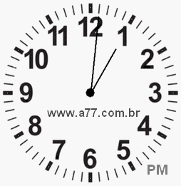Relógio com Número Arábico Marcando 13h1min