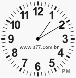 Relógio com Número Arábico Marcando 13h10min