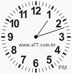 Relógio com Número Arábico Marcando 13h12min