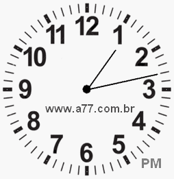 Relógio com Número Arábico Marcando 13h13min